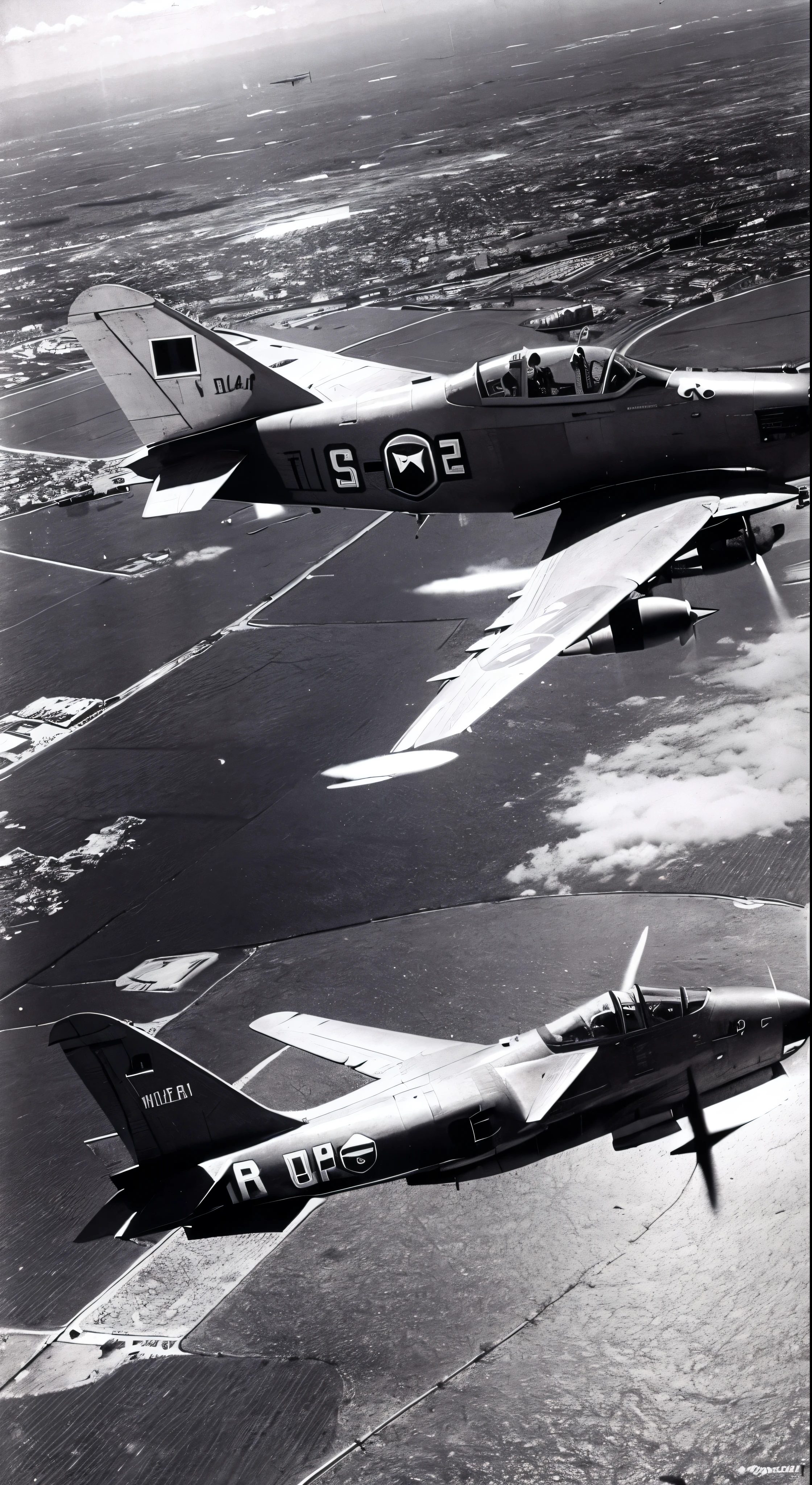 Over Germany, 1942，The U.S. Air Force&#39;s B-17 bombers will fly in formation of six aircraft　The moment when the German Messerschmitt attacks。Authentic images like a scene from a movie