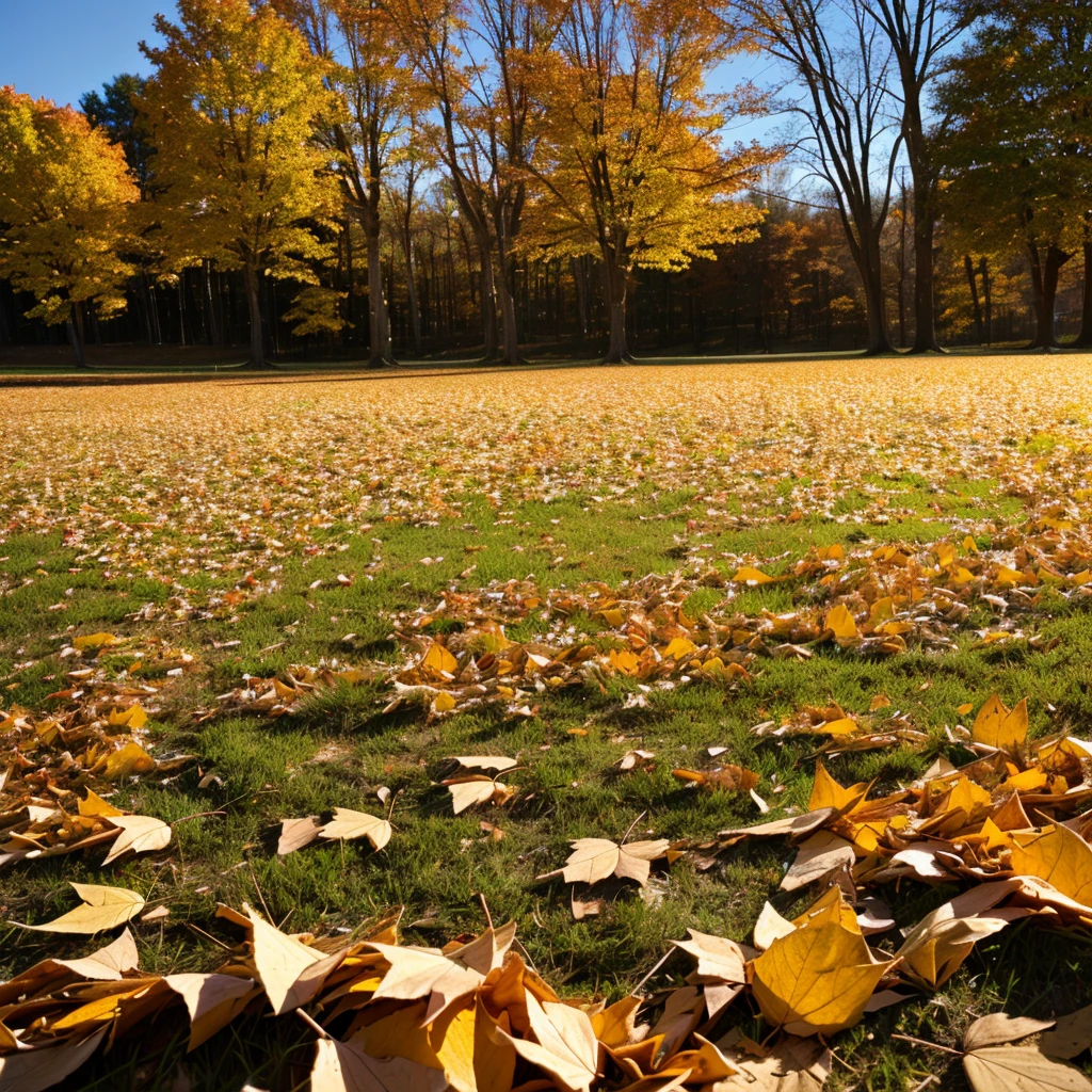 Fallen leaves on the land