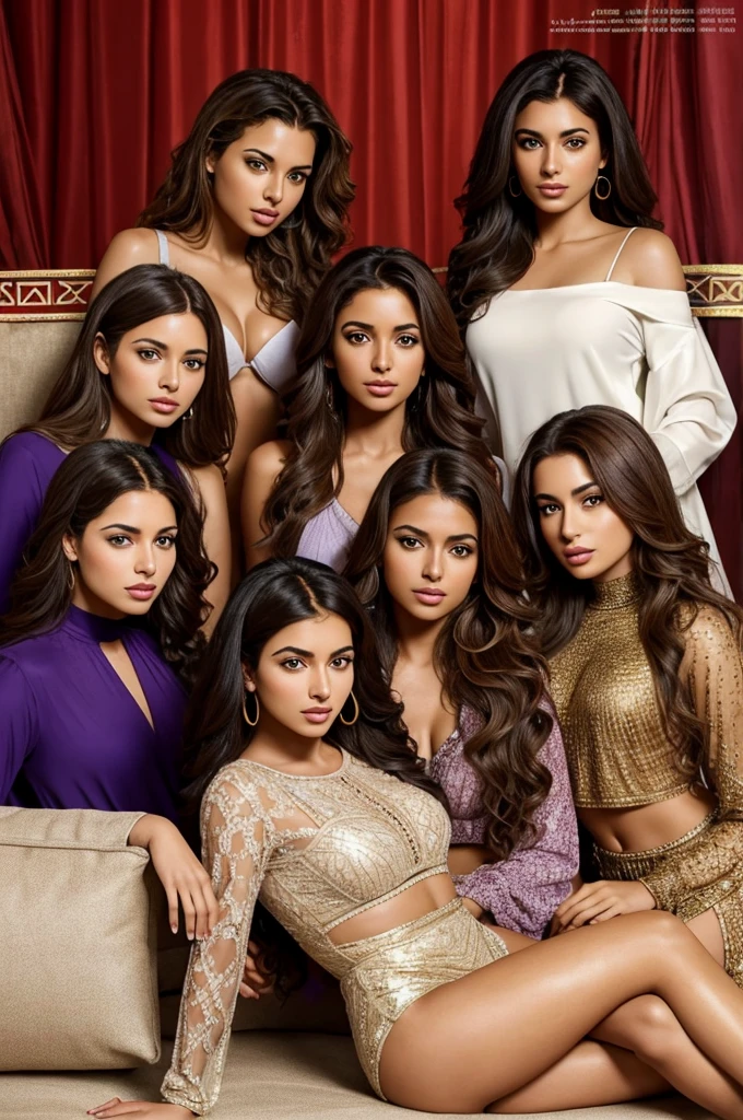 Arafa woman with long curly hair sitting on a sofa, ameera al taweel tanned, malika favre, retrato sophie mudd, greek ameera al taweel, Beautiful picture, long curly brown hair, Marisha Becker, brazilan supermodel, olivia de bernardinis, violet myers, fernanda suarez, alanis guillen