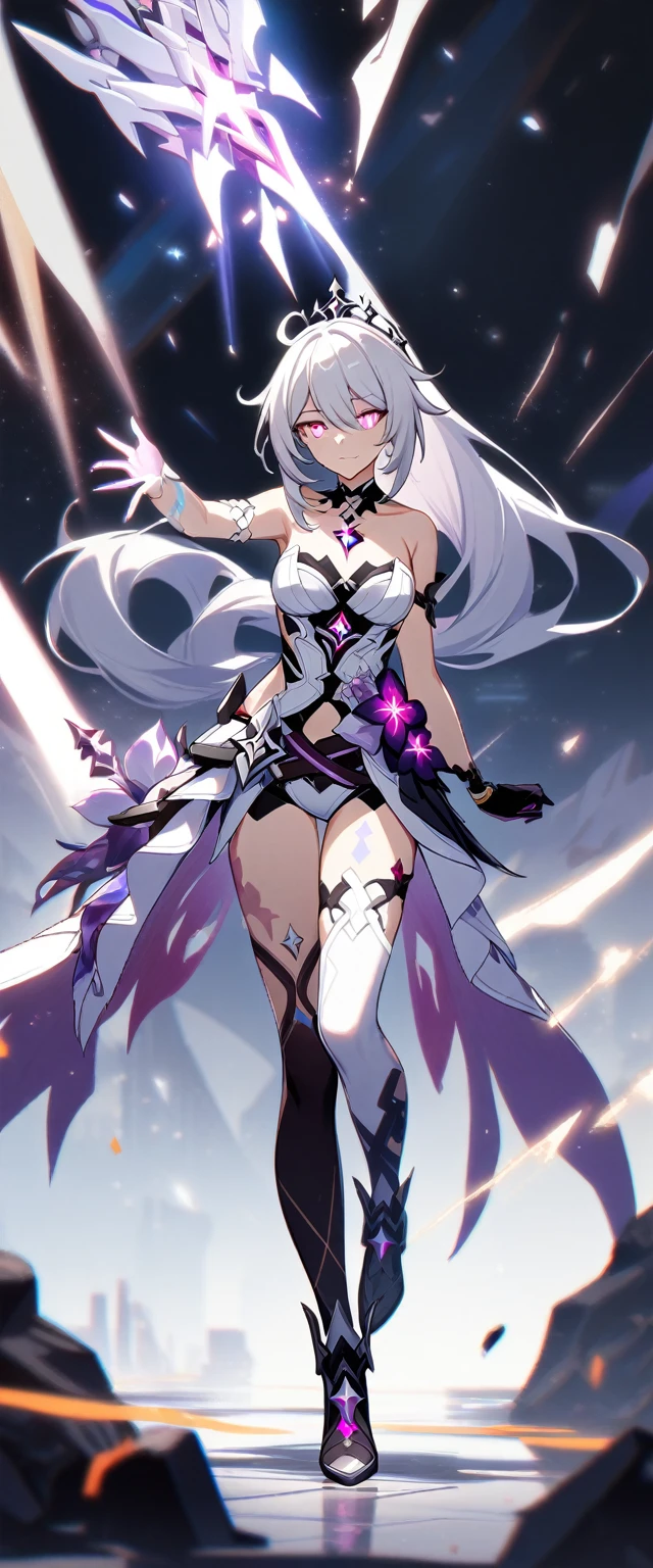 1girl, Kiana Kaslana \(Herrscher of Finality), Honkai Impact 3rd, ponytail, glowing eyes, full body