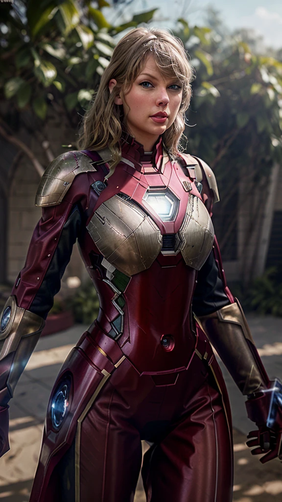 Mercedes von Martritz in Iron Man armor: Mark XLIX Rescue Armor, Detailed costume design