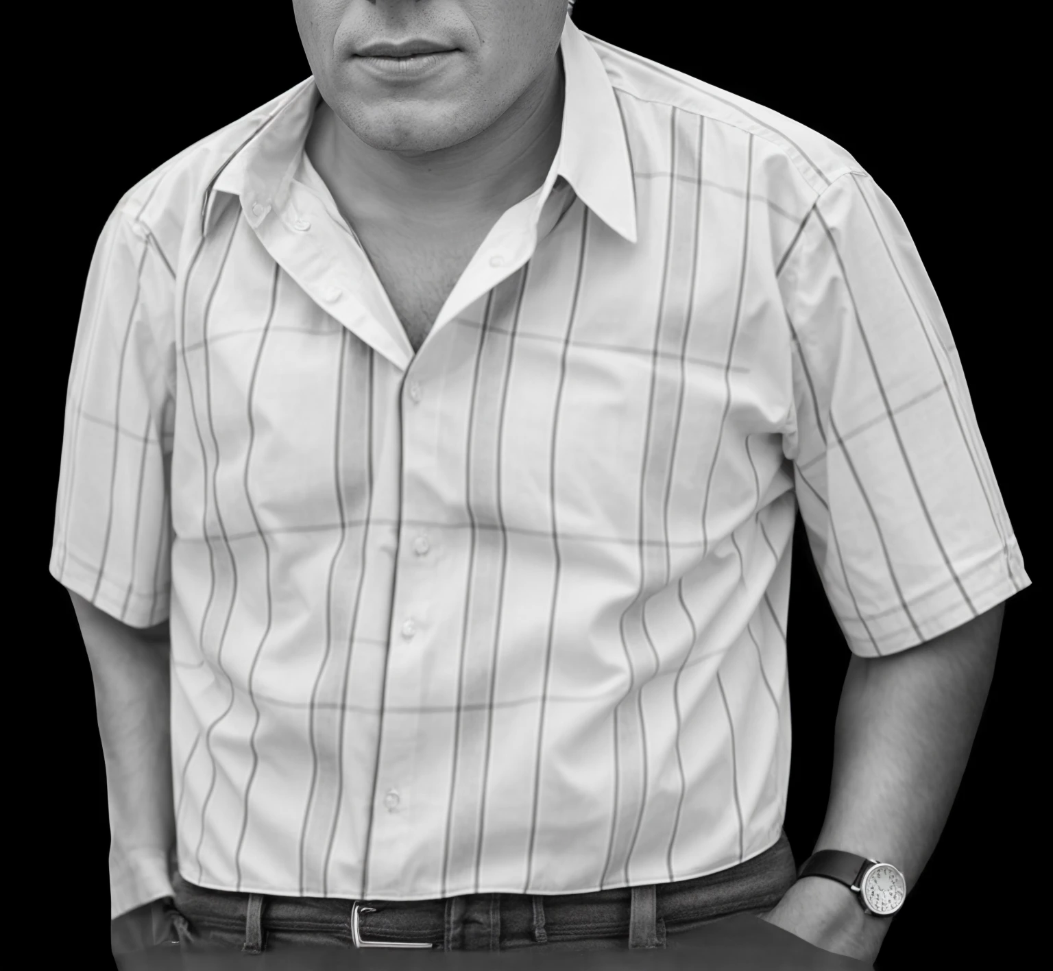 man in a plaid shirt with stripes,