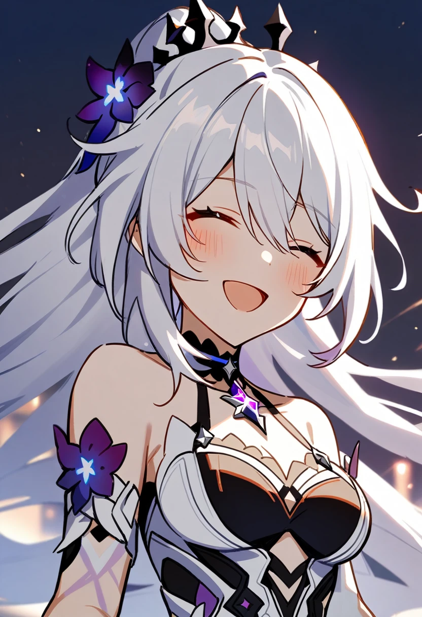 1girl, Kiana Kaslana \(Herrscher of Finality), Honkai Impact 3rd, ponytail, happy, smile