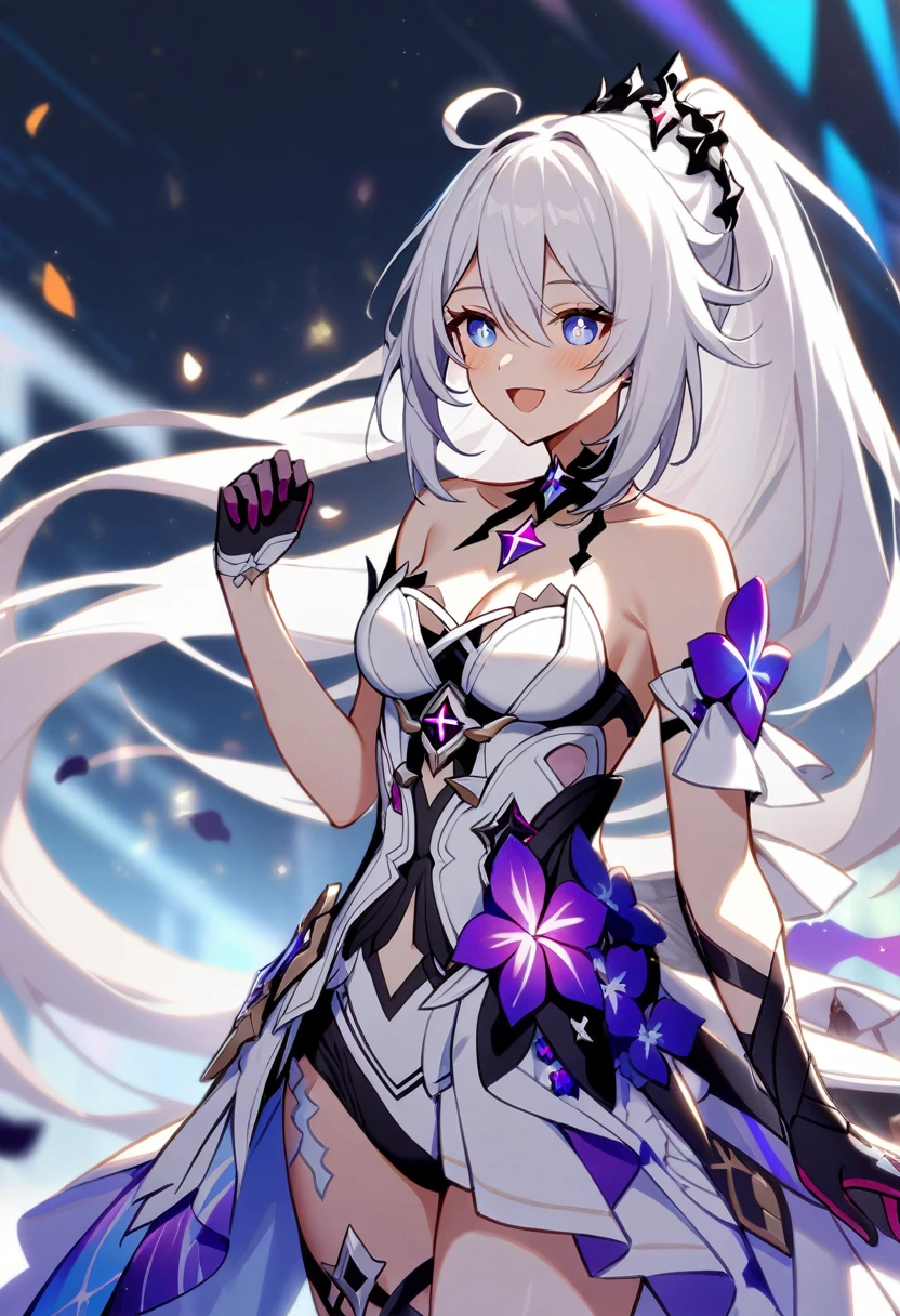 1girl, Kiana Kaslana \(Herrscher of Finality), Honkai Impact 3rd, ponytail, happy