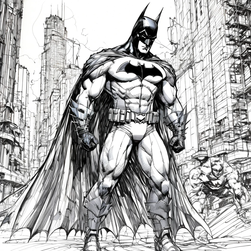 art style drawing, Jim Lee art style, Batman 