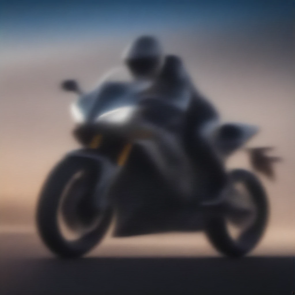 A beautiful girl in cyber suit blue eyes hair red riding a Yamaha R1M 2024 silver and gold