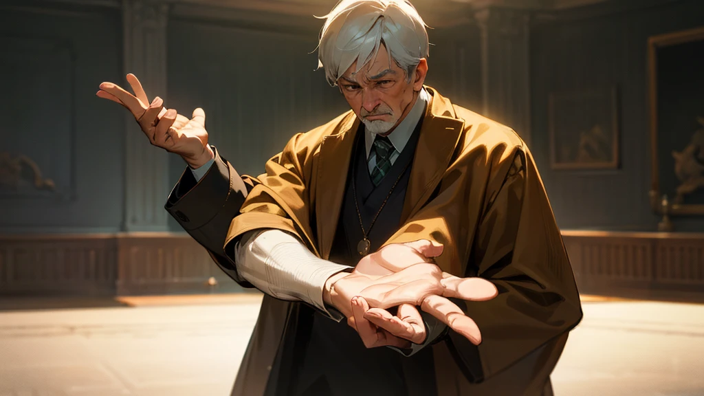 "A dramatic scene in a realistic style. In the foreground, a father and a mother with expressions of expectation and outstretched hands, symbolizing a supplication or a request for help. Next to them, a brother with an expression of shame and also with his hand extended, but looking down, avoiding eye contact. The lighting is soft, highlighting the facial expressions and outstretched hands. The background is a cozy domestic environment, with subtle details like a living room, but without distracting from the figures. main."