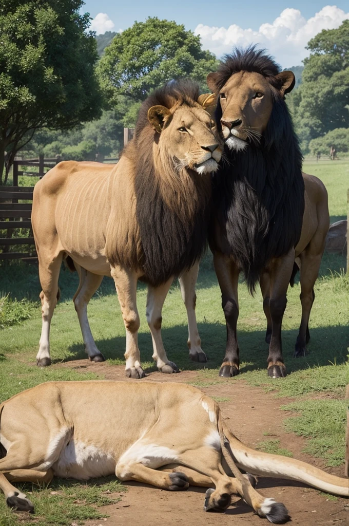Dispute between an ox and a lion