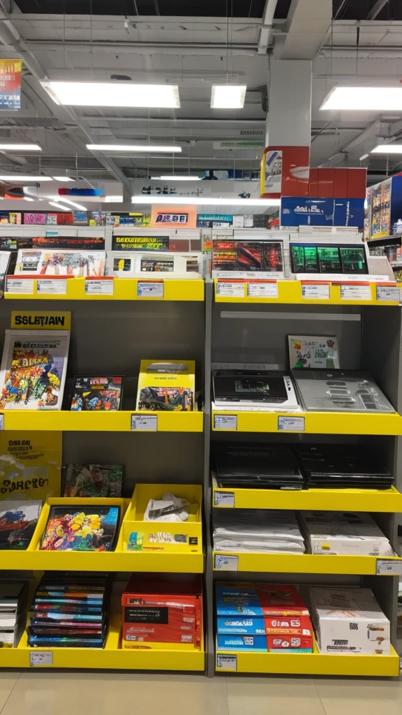 Create an electronics store shelf in Brazil