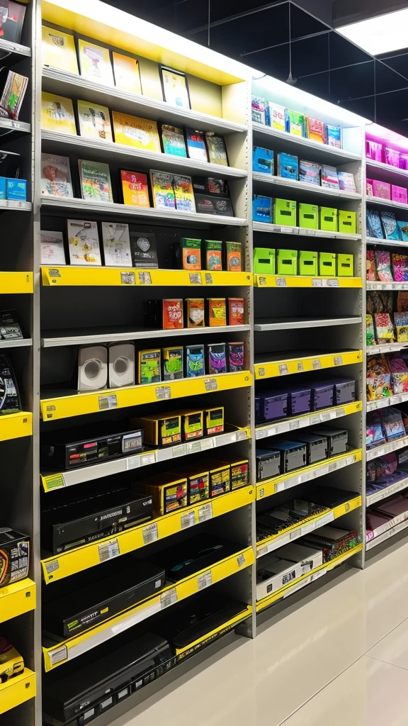 Create an electronics store shelf in Brazil
