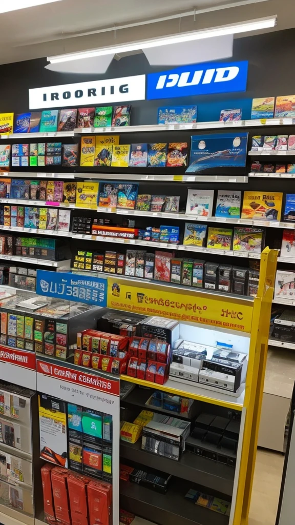 Create an electronics store shelf in Brazil