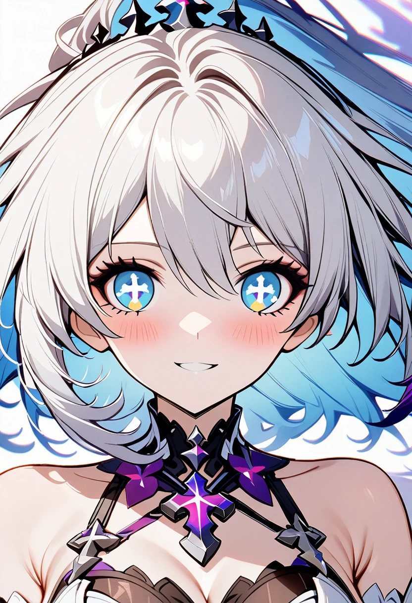 1girl, Kiana Kaslana \(Herrscher of Finality), Honkai Impact 3rd, ponytail, smile, cross eye