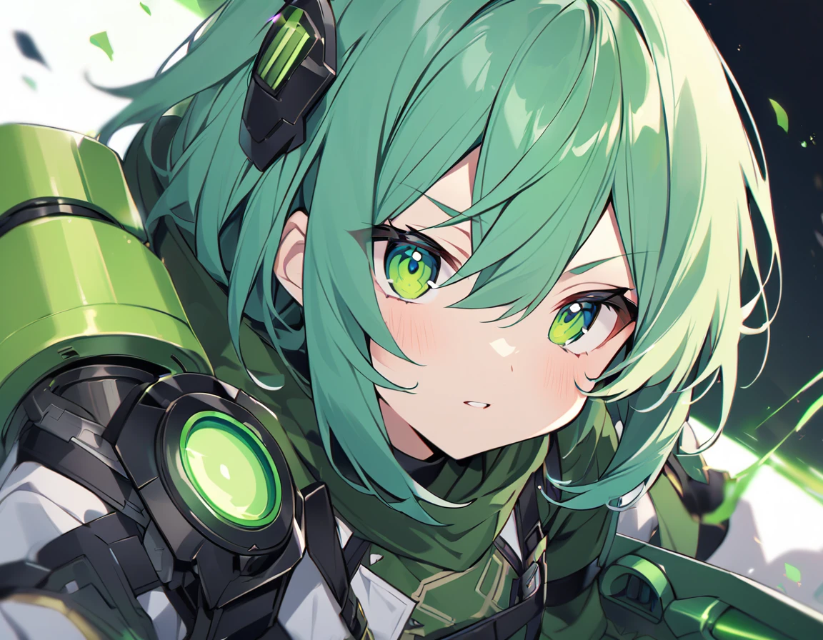 Keito。green eye。green Hair。green cannon。