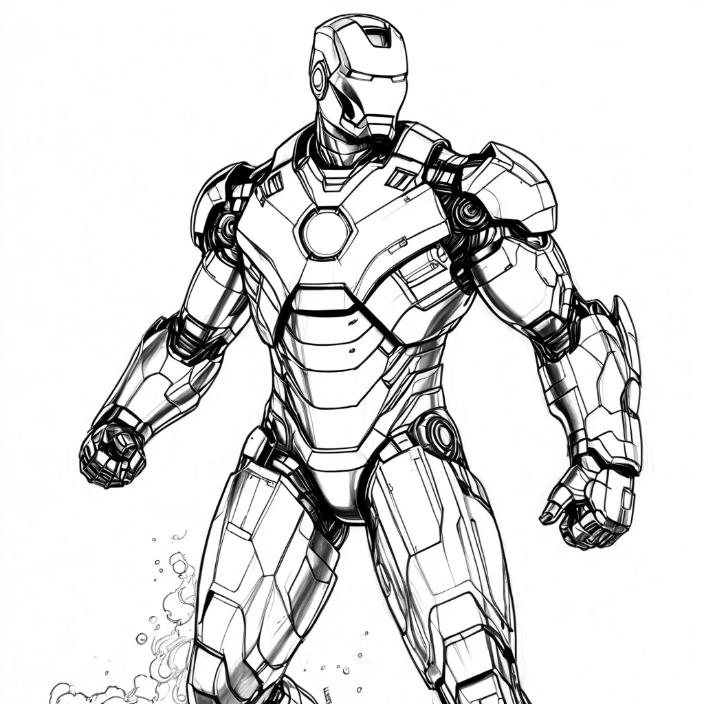 art style drawing, Jim Lee art style, iron man