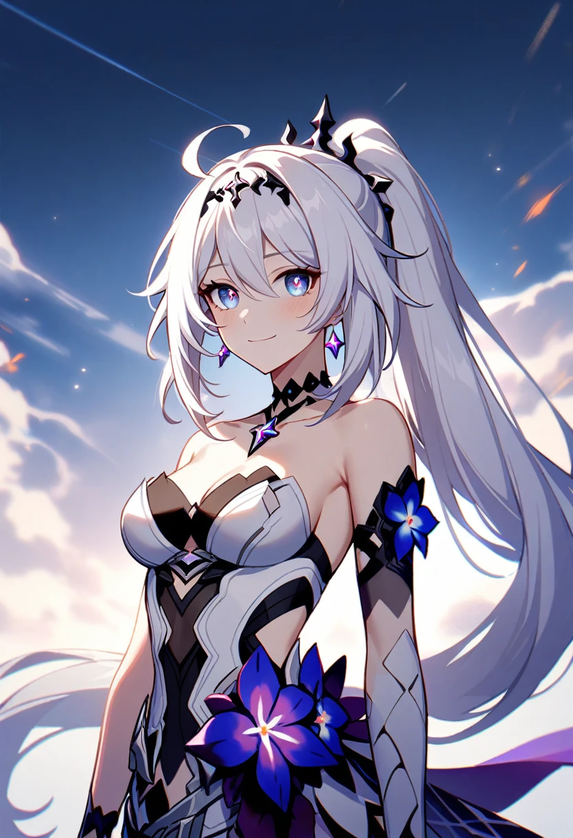1girl, Kiana Kaslana \(Herrscher of Finality), Honkai Impact 3rd, ponytail, smile, extremely detailed eyes