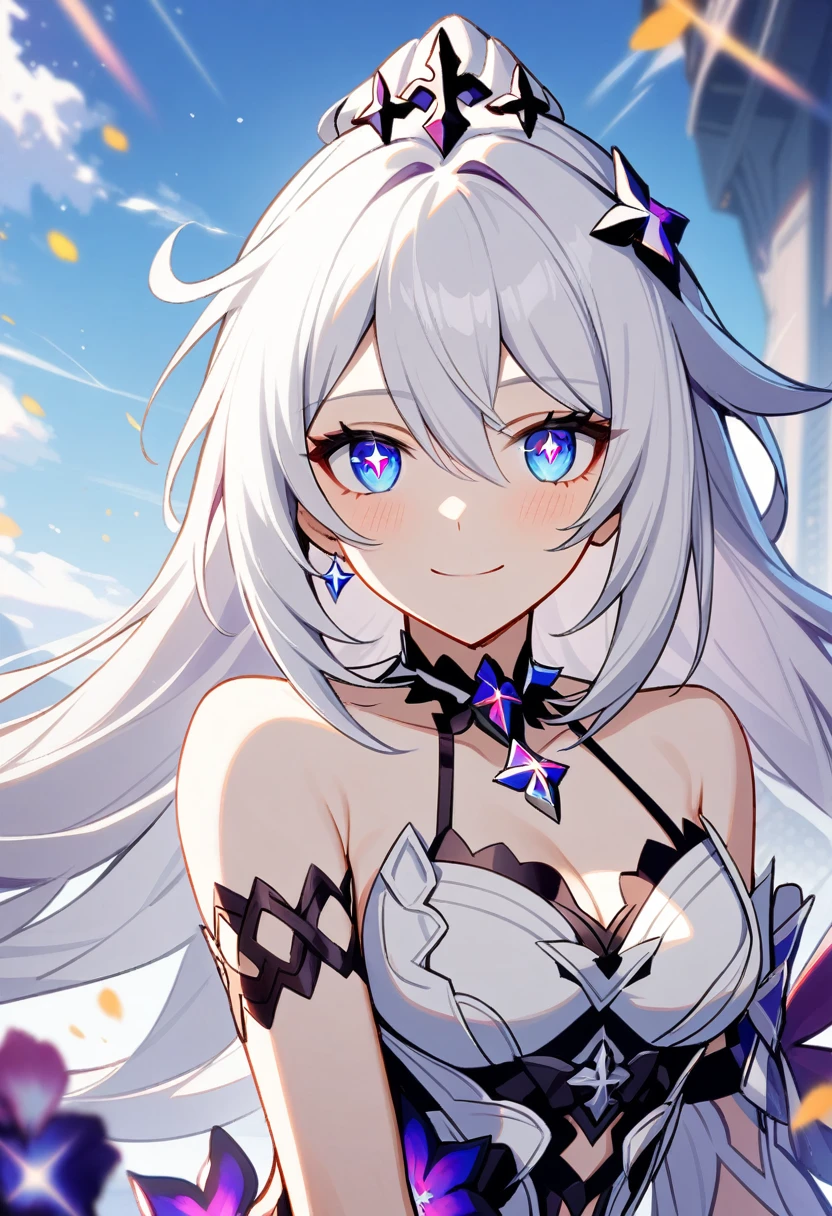 1girl, Kiana Kaslana \(Herrscher of Finality), Honkai Impact 3rd, ponytail, smile, extremely detailed eyes