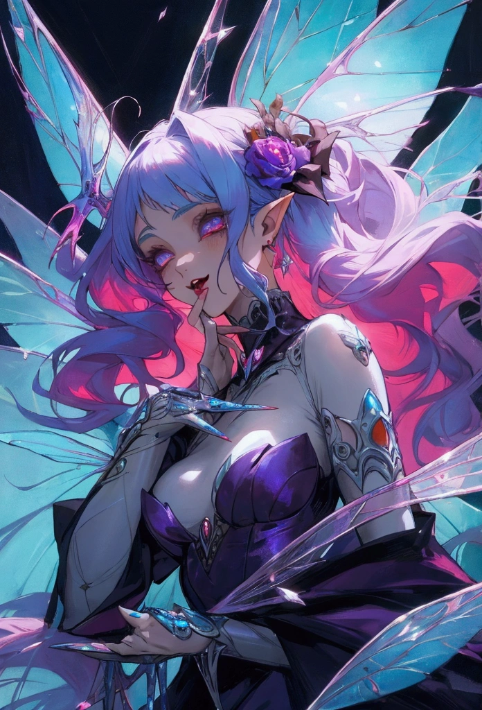 man vampire meets cute fairy woman