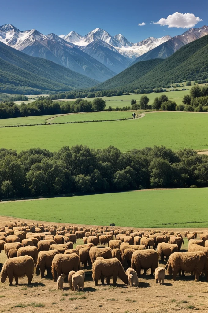 I want the outline of the image to be on a computer monitor and inside it is a photo of a family on a farm near mountains with animals