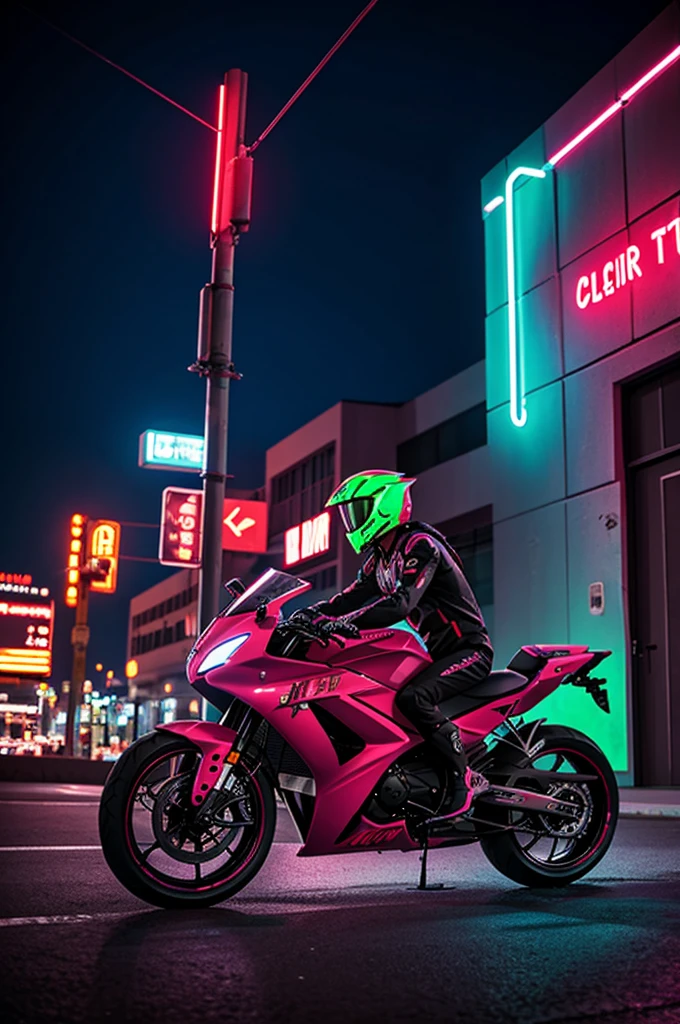 Genesis Evangelion neon bike