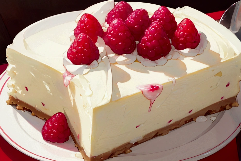 cheesecake with raspberries
