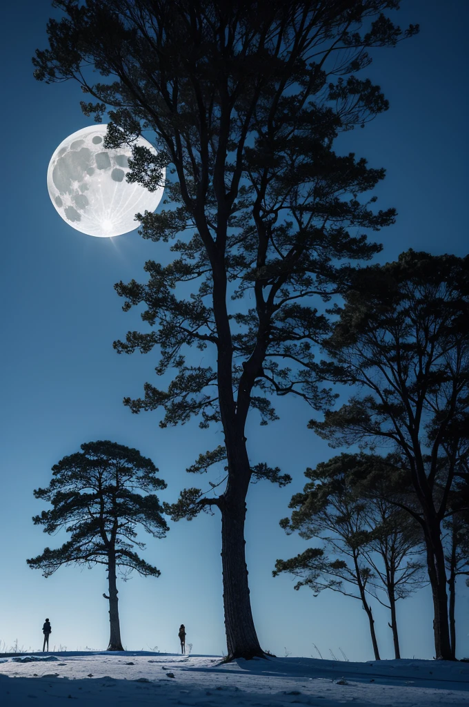 TREES WITH MOON