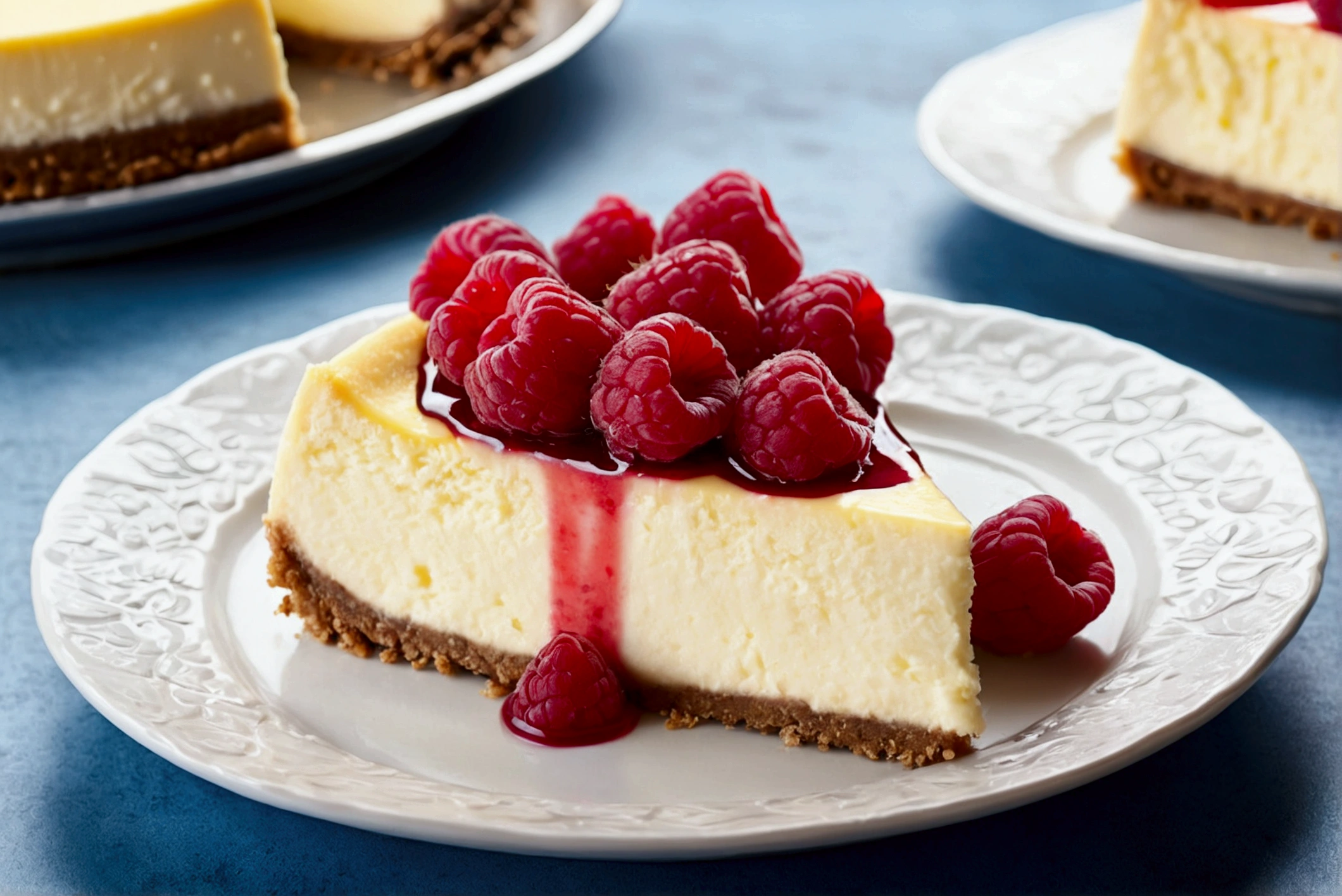 cheesecake with raspberries