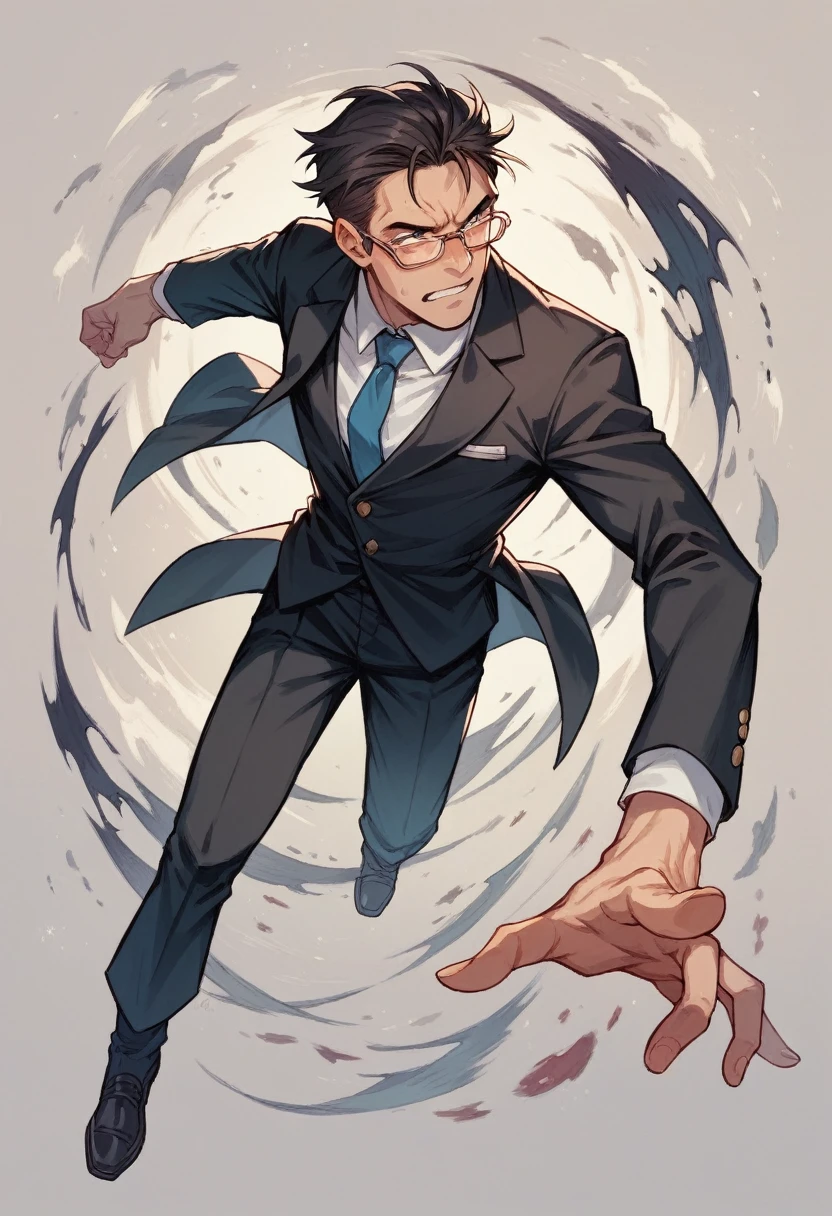 priests fighting against agents in black suits and glasses