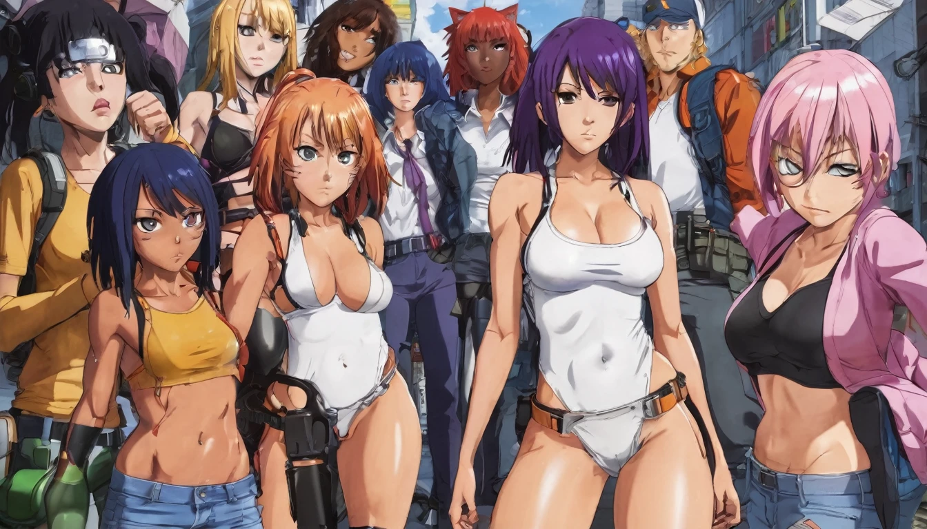 masterpiece,Highest quality:1.2,8K,High resolution,Very detailed:1.3,Perfect Anatomy,((Yoruichi),(makima (chainsaw man)),(Haruno sakura),(3 girls and all their pussies)),whole body,naked,Beautiful Skin,slim,(Pussy juice:2),Very detailed顔と肌の質感, Beautiful Eyes,Large erect nipples,Sticking out tongue,White of the eyes,tears,saliva,Big erect clitoris,Please open your mouth wide,(Wet body),Squirting,((Spreading pussy with fingers),(pubic hair:2))