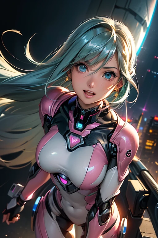 #Basics Girl posing for a photo, animeのcute少女, ((One Girl)), ((Baby Face:1.5)), ((cute:1.5)), (()),
break
#Clothing Accessories
(Pink Cyber Bodysuit) : ((Mechanic suit)) + (Robot Girl) + (Android Girl) + (Metal frame) + (Gauntlet) + ((headgear)),
break
#Features
((Blonde:1.2)), ((Bangs that expose the forehead:1.2)), ((Long Hair) : Curly hair + Curly Hair + Voluminous Hair),
((Big eyes:1.4)), ((blue eyes)),
(Small breasts:1.2),
(White skin),
break
#background environment
((Near future, A world devastated by war, Abandoned building rooftop at night)),
#Facial Expression Pose
((Sad face:1.2)), ((Looking up at the sky, My body is hurt、On the verge of collapse)),
#composition
((Side angle:1.2), (Profile:1.2)), ((Cowboy Shot)),
break
#Body parts elements
(Slim figure),
(Symmetrical facial features),
(Detailed Hair, Beautiful Hair, Shiny Hair),
(double eyelid, Long eyelashes, Thin eyebrows:0.5),
(Detailed eyes), (Beautiful Eyes), (Sparkling eyes), Glitter Eyeliner,
(Human Ear),
(Beautiful Nose, Thin Nose),
(Glossy Lips, Beautiful Lips, Thick lips),
(Detailed skin, Textured skin, Beautiful Skin, Oily skin),
break
#quality
(((最高quality)), ((masterpiece:1.3)), ((Very detailed))), ((Ultra-high resolution)), ((16K)), ((1080P)), ((Full HD)),
((Anatomically correct)), ((Realistic)), (3DCG), ((Oil painting)),
((comics, anime)), (CG illustration), (RAW Photos),