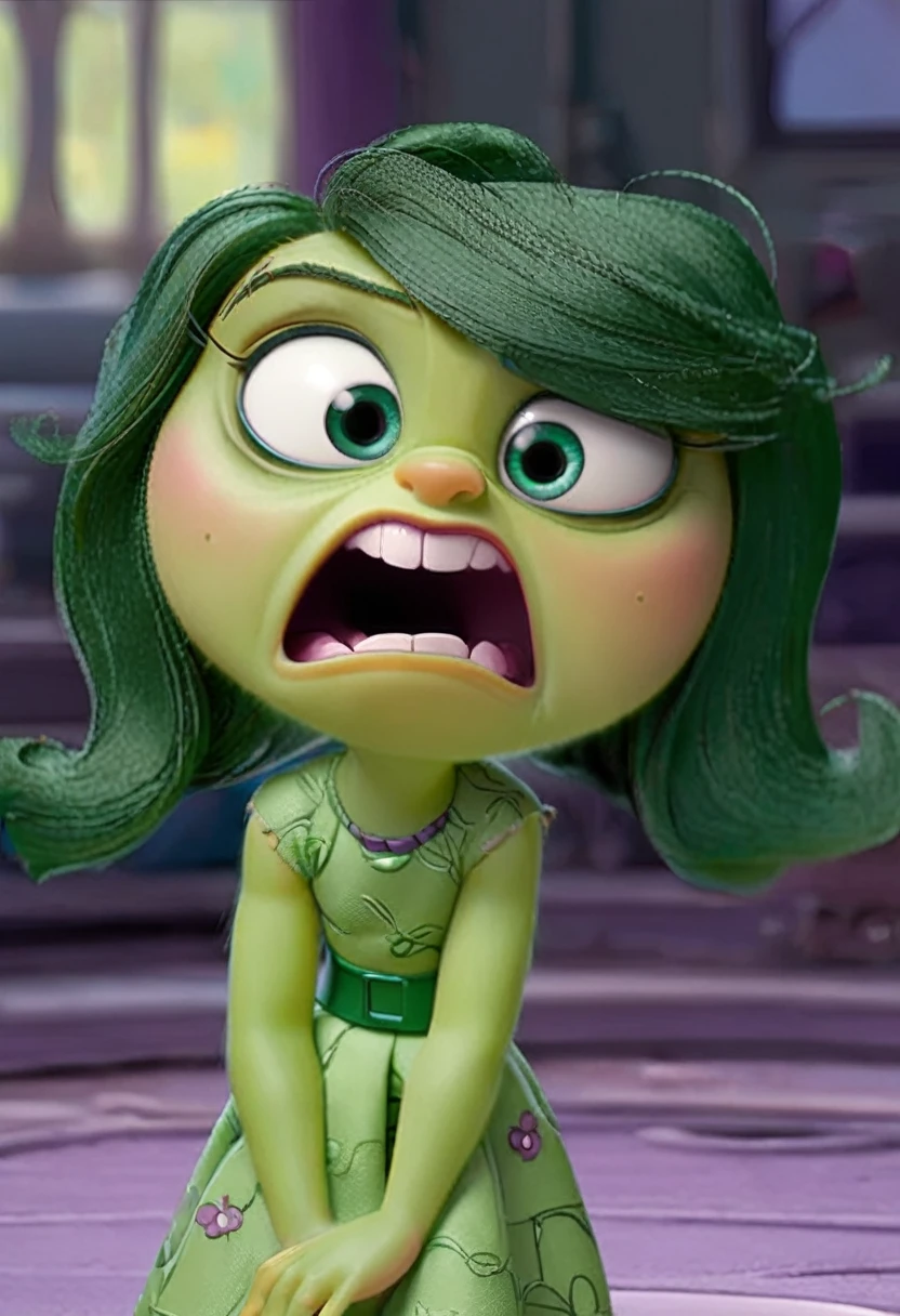 Disgust inside out, piel color verde