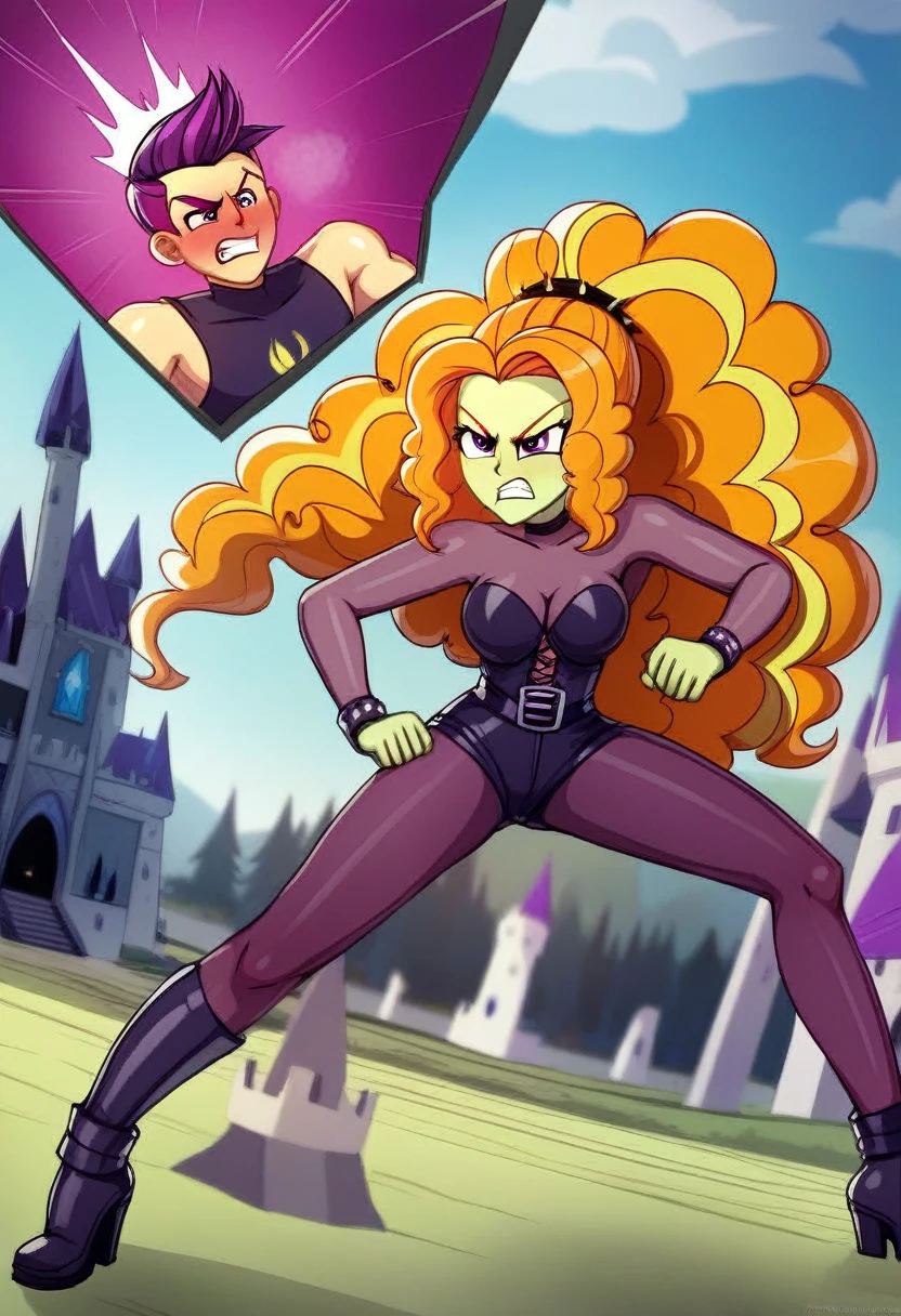 Eqg adagio angry bodystocking in the castle fight boy