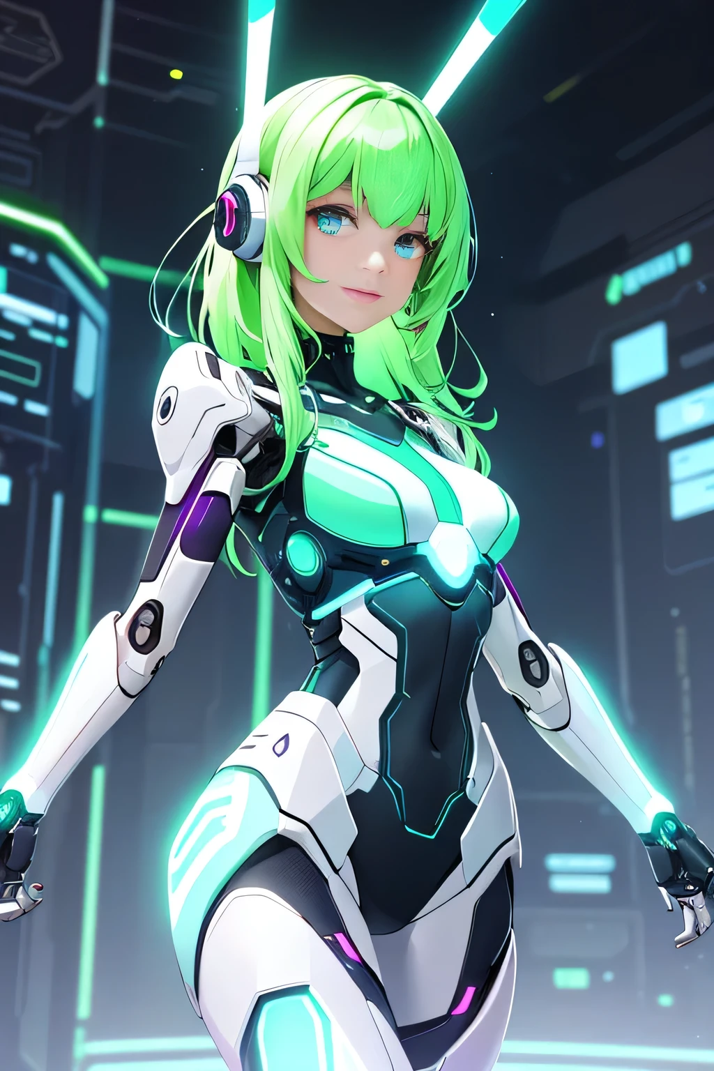 Glowing cyber girl with cybernetic arm,(J Women's Uniform,Sailor suit,White Skirt,)Standing in a post-apocalyptic battlefield.Surrounded by a network of wires. surrounded by circuits. (Cyber Girl with a glowing orange sword:1.3), Shiny Silver Short Hair,Messy ponytail,Cute Smile,Perfect round face,Iris,A bright smile that makes everyone happy,Proper body balance,Intricate details,Very delicate and beautiful hair,Photo Real,dream-like,Professional Lighting,Realistic Shadows,Focus Only,Beautiful Hands,Beautiful fingers,Detailed finger features,Detailed clothing features,Detailed hair features,Detailed facial features,(Tabletop,Highest quality,Ultra-high resolution output images,) ,(8K quality,),(Picture Mode Ultra HD),,Sci-fi fantasy