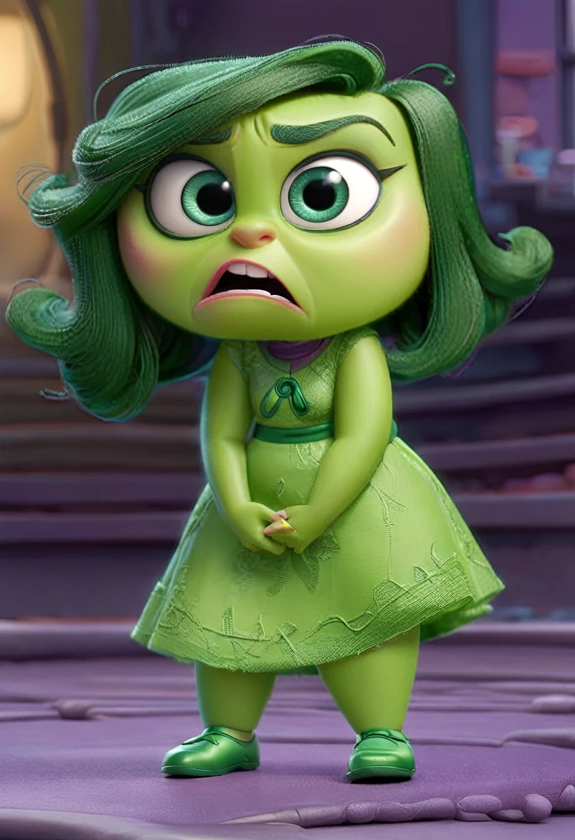 Disgust inside out, Green skin, big legs, culona