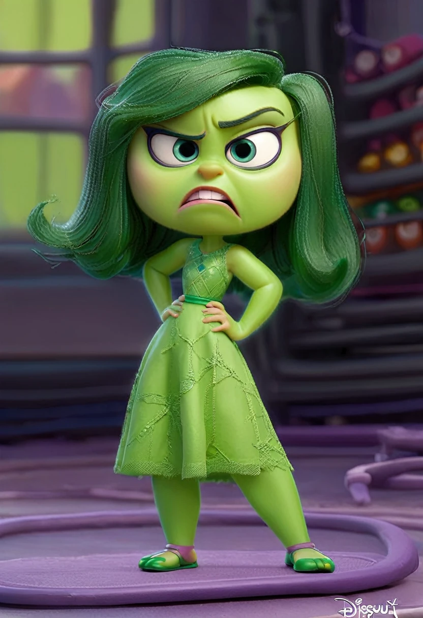 Disgust inside out, Green skin, big legs, culona