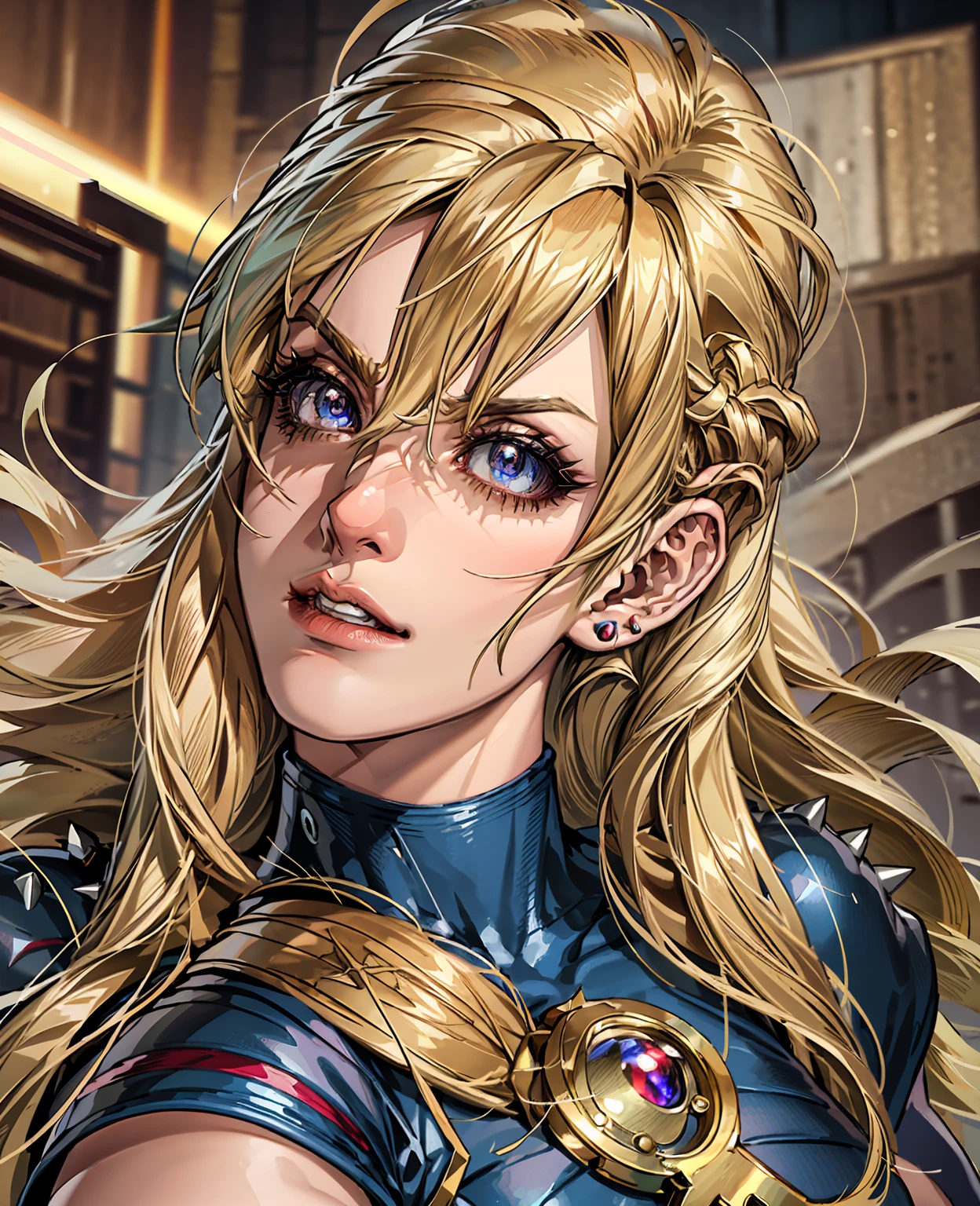 a super saiyan girl, 1girl, detailed face, beautiful detailed eyes, beautiful detailed lips, long eyelashes, muscular body, blonde spiky hair, electricity aura, dynamic pose, epic fantasy art, cinematic lighting, dramatic color palette, hyper detailed, 8k, best quality, masterpiece