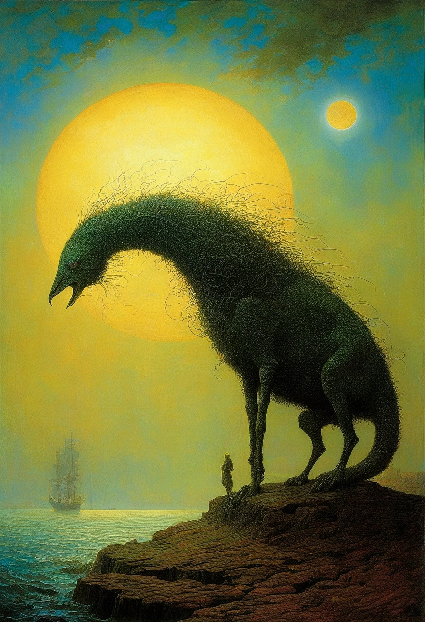 Mythical creatures, author:Zdzislaw Beksiński
