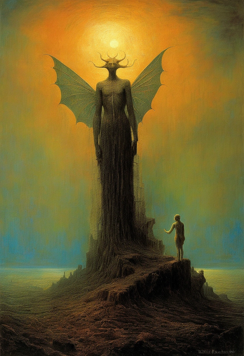 Mythical creatures, author:Zdzislaw Beksiński