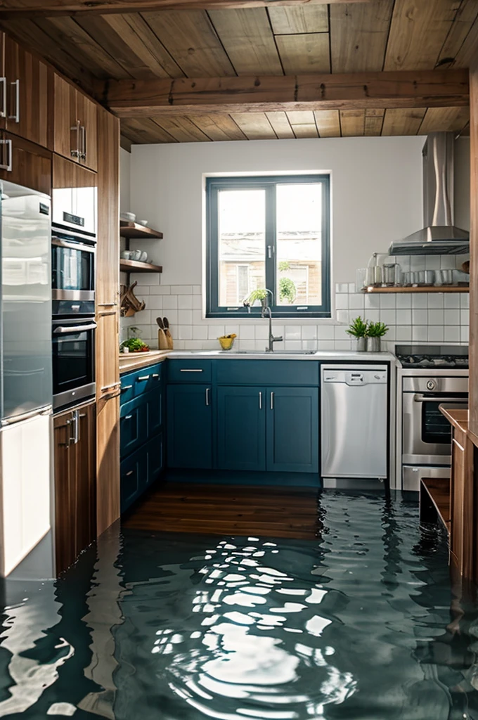 50 sq feet flooded kitchen