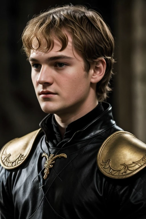 Joffrey Baratheon with long black hair and eyes