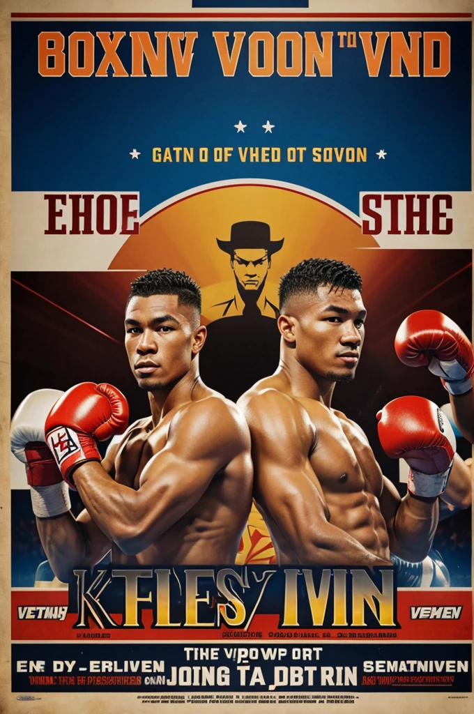 Boxing poster of an oekea being plowed in a ring with the word SV in the middle of the poster