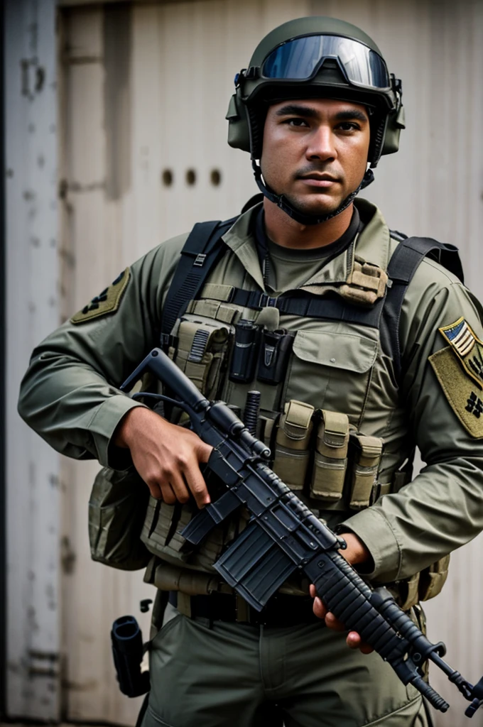 Dsow special forces operator whit an fal fn in his hands 