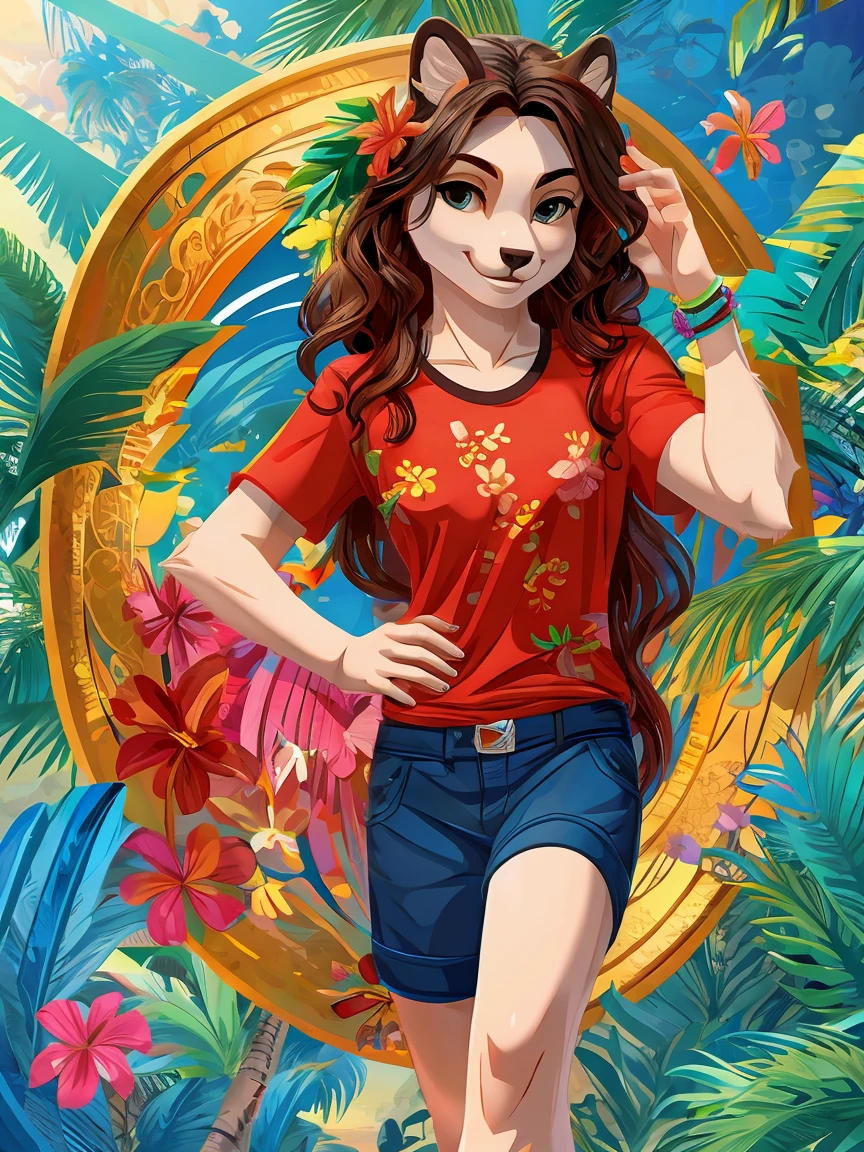 T-shirt design, rzminjourney, Vector Art, Summer design, As hot as Hawaii