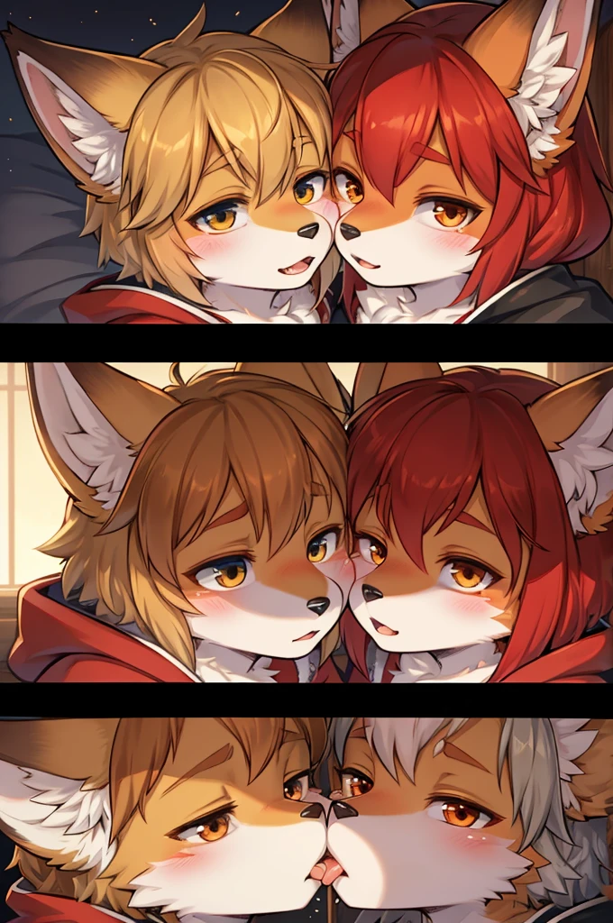 Foxと女の子が抱き合っている絵が2枚あります, Kiss together cutely, Kiss together, fur art!!!, Kiss each other, pov fur art, ファンタジーFoxの愛, Furry Anime, very very beautiful fur art, Red Hood, Hairy Chest, Foxの耳, High quality fan art, Fox, A nice kiss, fur art, wake up, Comic art」