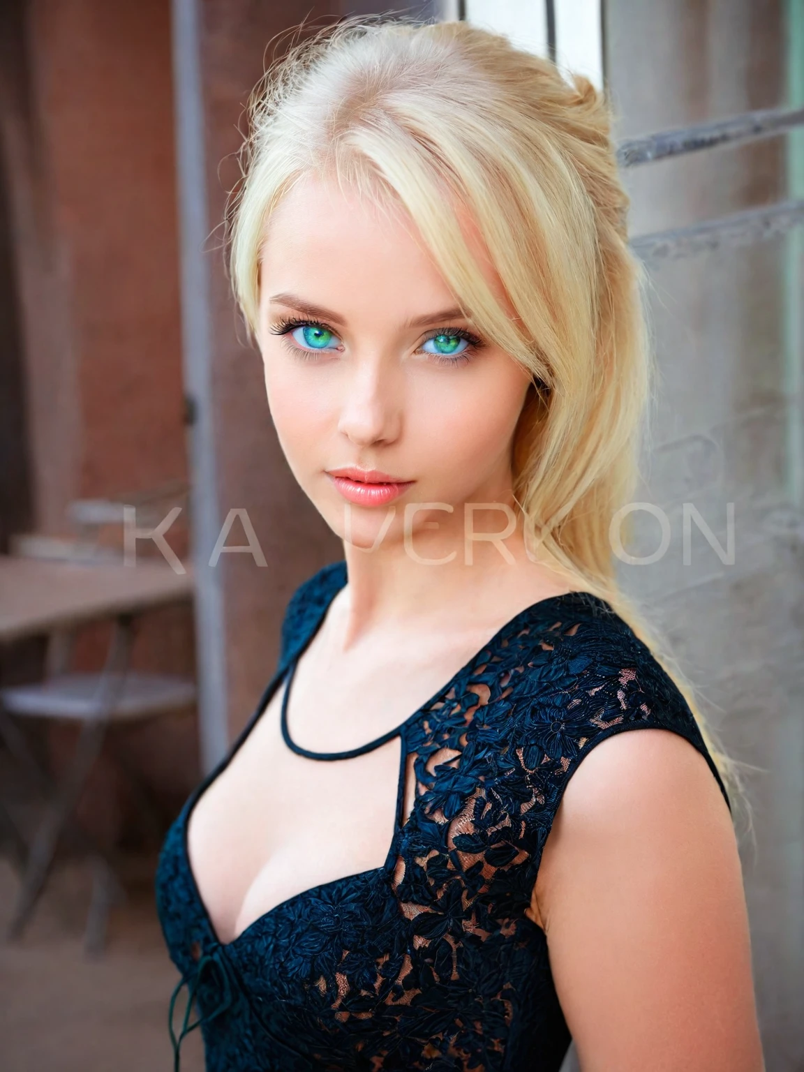 bdne black dress, old woman in a black dress with short sleeves, cutout dress,dress for club, poses for a photographer in front of a restaurant, blonde hair и большие глаза, very realistic photo, young blonde, Waist portrait, платье с коротким рукаСветлые волосы и Blue eyes, beautiful blonde, Ukrainian girl, Alina Ivanchenko, anna nikonova, aka Newmilky, blonde hair, Blue eyes, Sexy girl with green eyes