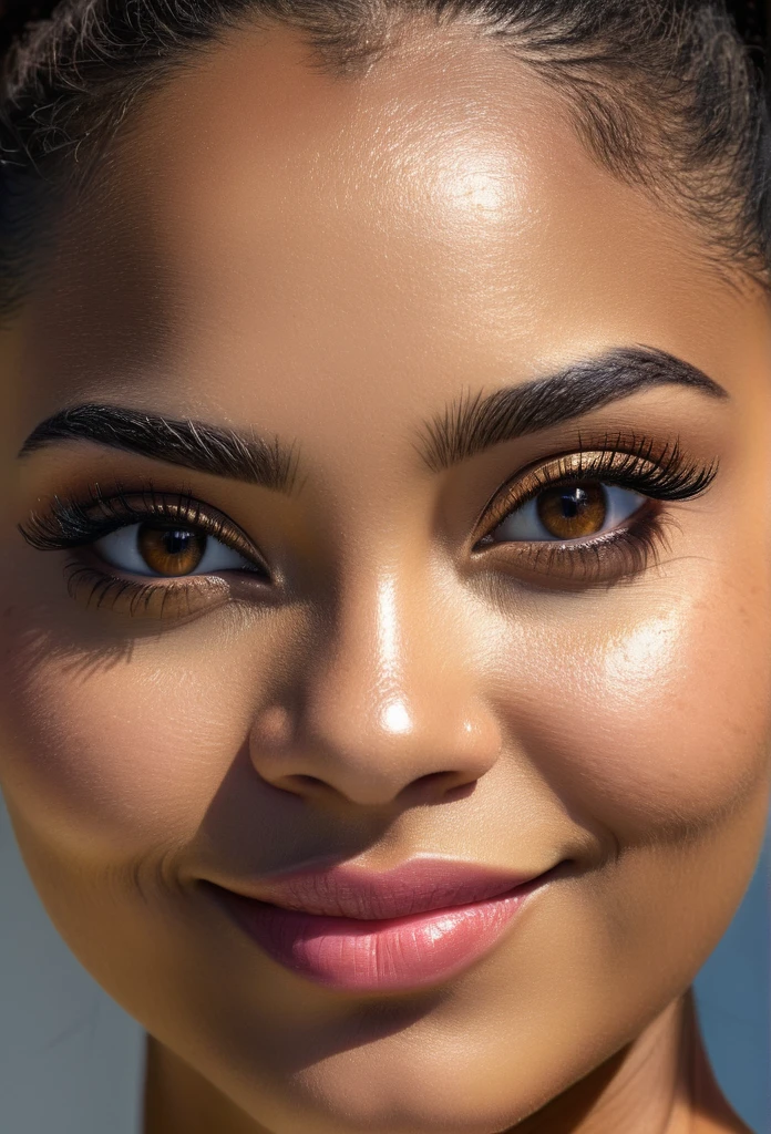 ((front view)), ((ultra high definition)), ((ultra high resolution)), ((full sharpness)), ((maximum quality)), ((Cinematic)), ((8k)), ((Angola Woman)), ((very chubby)), ((typical ethnicity)), ((extremely beautiful)), ((alone)), ((full body)), ((ultra detailed face)), ((ultra detailed eyes)), ((ultra realist eyes)), ((ultra detailed irises)), ((same irises)), ((perfect irises)), ((brown irises)), ((ultra delicate hands)), ((ultra detailed hands)), ((small hands)), ((ultra detailed fingers)), ((natural lighting)), ((malicious smile)), ((smooth skin)), ((totally ultra realistic)), ((repeat the same face)), ((always the same face)), ((repeat always the same face)), ((always the same body)), ((always the same proportions)), ((always the same clothes)), ((flat belly)), ((ultra thin waist)), ((huge hips)), ((very thick thighs)), ((looking at the camera)), ((wearing a white micro skirt and t-shirt)), ((nice body))