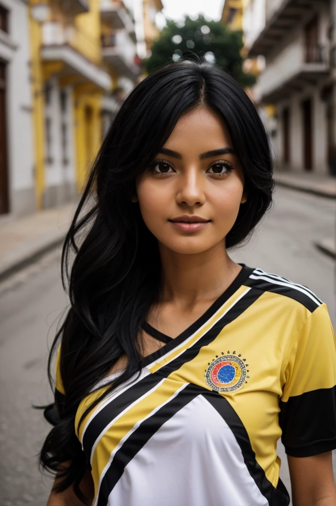 Black-haired woman with the Colombia shirt marked with Lina&#39;s name