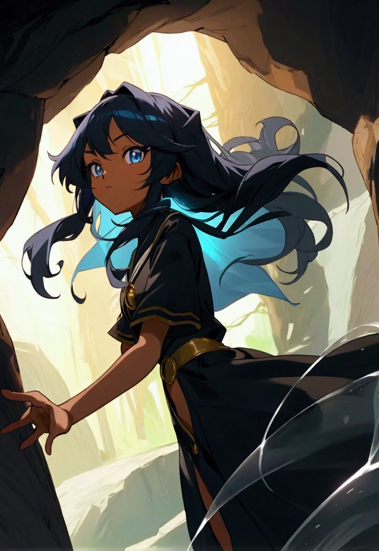 black anime cave