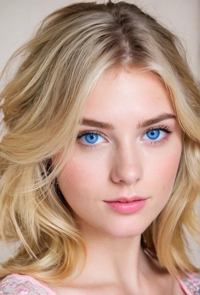Fille, 23ans, blonde, natural blue eyes, 65 kilo, belle levre rose, joue rose.