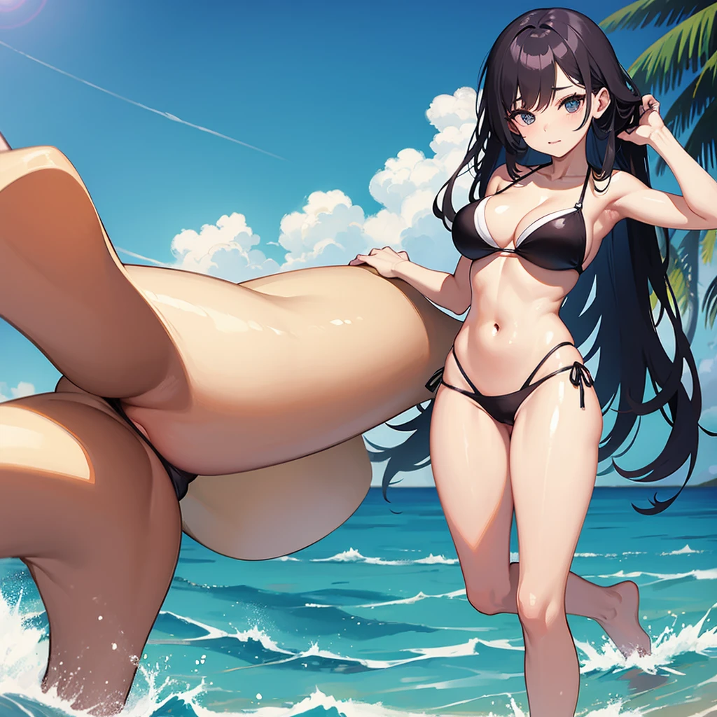 Sexy girls in bikinis and open legs