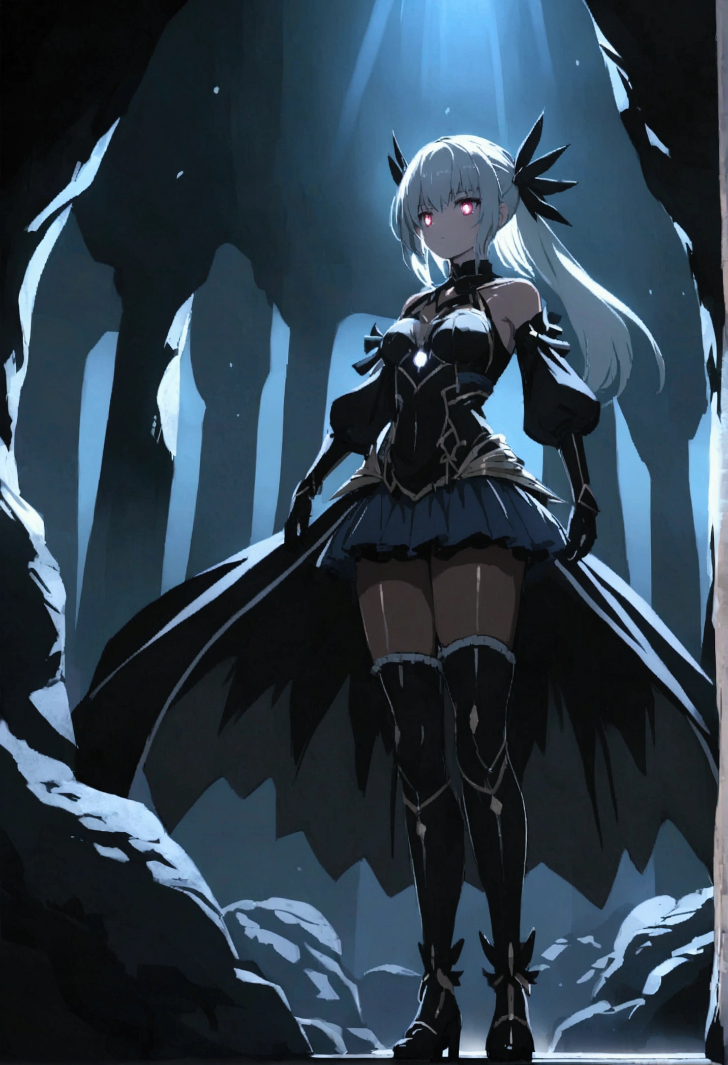 deep anime cave, darkness, luces outfits